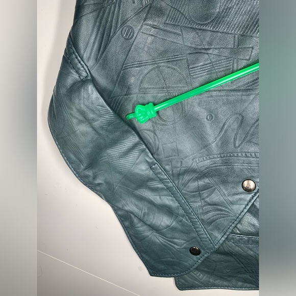 Leather Vest teal Reversible Country core Cottage core Vest - Picture 10 of 15